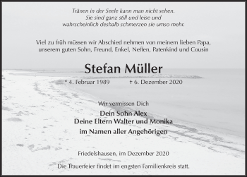 Traueranzeige von Stefan Müller von FZ