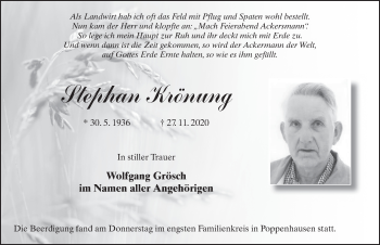 Traueranzeige von Stephan Kr?nung von FZ