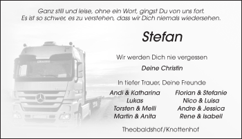 Traueranzeige von Stefan Müller von FZ vom 24.12.2020