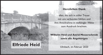 Traueranzeige von Elfriede Heid von FZ