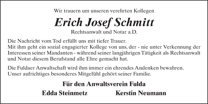  Traueranzeige für Erich Schmitt vom 29.02.2020 aus FZ