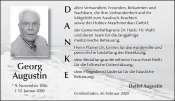 Traueranzeige von Georg Augustin von FZ