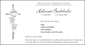 Traueranzeige von Helmut Buchholz von FZ