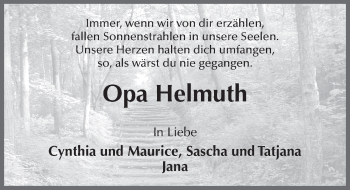 Traueranzeige von Helmuth Rehm von FZ