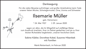 Traueranzeige von Ilsemarie Müller von FZ