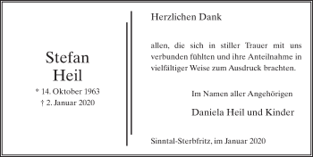 Traueranzeige von Stefan Heil von FZ