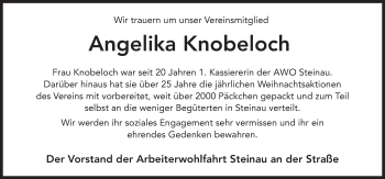 Traueranzeige von Angelika Knobeloch von FZ