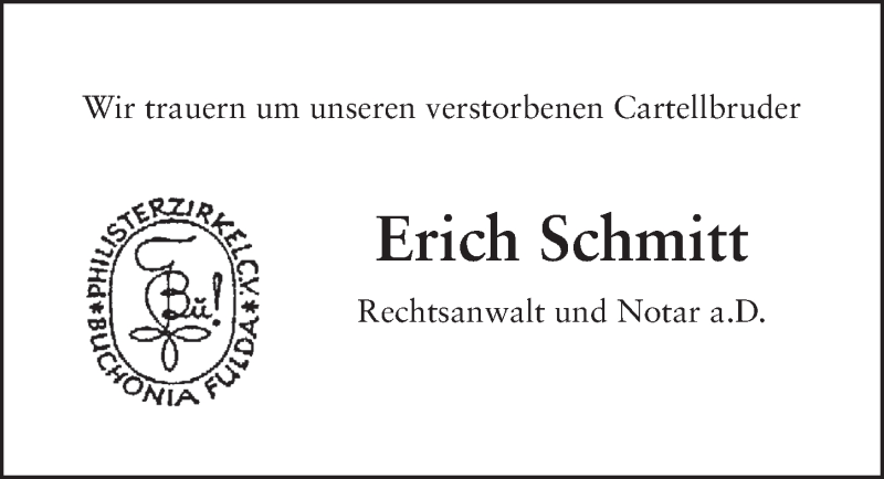  Traueranzeige für Erich Schmitt vom 04.03.2020 aus FZ