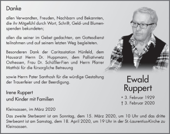 Traueranzeige von Ewald Ruppert von FZ