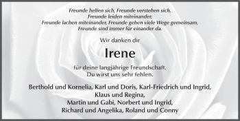 Traueranzeige von Irene Mihm von FZ