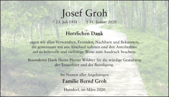 Traueranzeige von Josef Groh von FZ
