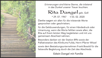 Traueranzeige von Rita Dangel von FZ