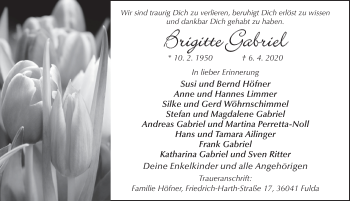 Traueranzeige von Brigitte Gabriel von FZ