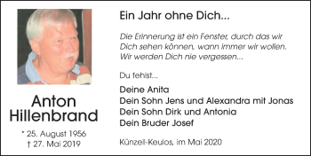 Traueranzeige von Anton Hillenbrand von FZ