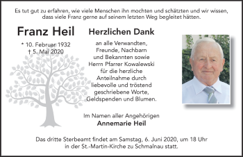 Traueranzeige von Franz Heil von FZ