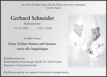 Traueranzeige von Gerhard Schneider von FZ