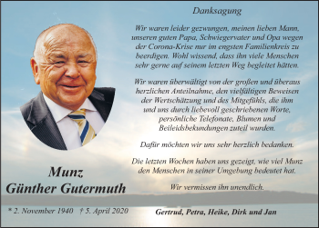 Traueranzeige von Günther Gutermuth von FZ