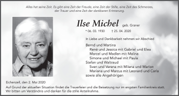 Traueranzeige von Ilse Michel von FZ