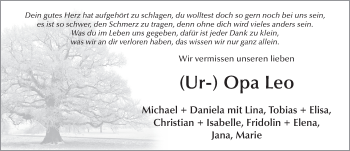 Traueranzeige von Leo Müller von FZ