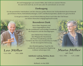 Traueranzeige von Maria Möller von FZ
