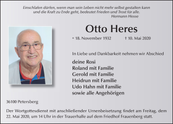 Traueranzeige von Otto Heres von FZ