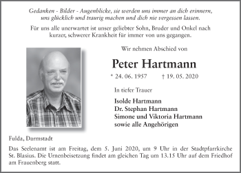 Traueranzeige von Peter Hartmann von FZ