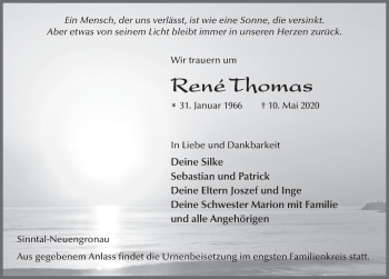 Traueranzeige von René Thomas von FZ