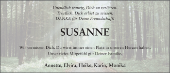Traueranzeige von Susanne Diehl von FZ