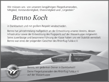 Traueranzeige von Benno Koch von FZ
