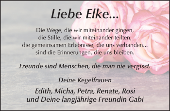 Traueranzeige von Elke Deutrich von FZ