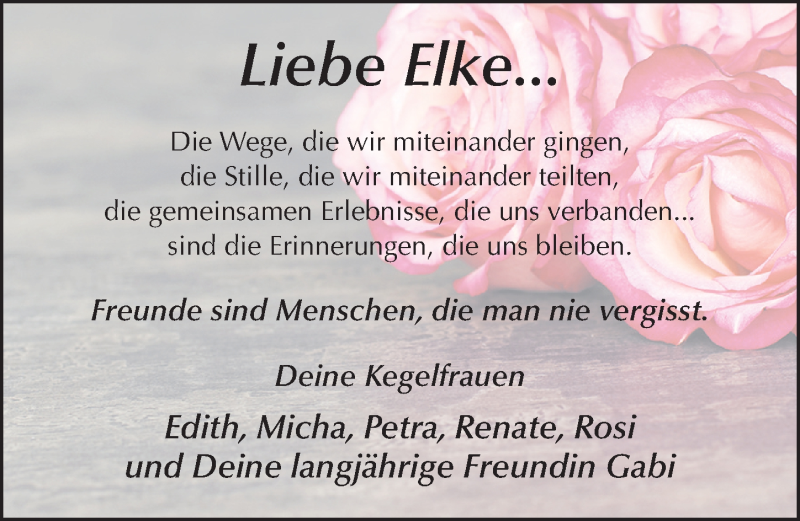  Traueranzeige für Elke Deutrich vom 20.06.2020 aus FZ