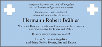 Traueranzeige von Hermann Brähler