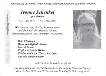 Traueranzeige von Ivonne Schenkel von FZ