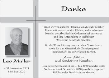 Traueranzeige von Leo Müller von FZ
