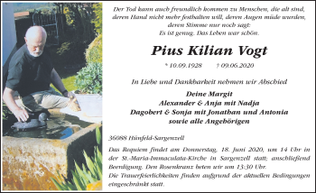 Traueranzeige von Pius Vogt von FZ