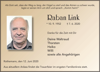 Traueranzeige von Raban Link von FZ