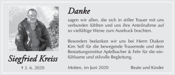 Traueranzeige von Siegfried Kreiss von FZ