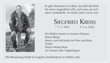 Traueranzeige von Siegfried Kreiss von FZ