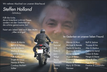 Traueranzeige von Steffen Holland von FZ