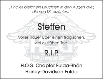 Traueranzeige von Steffen Holland von FZ