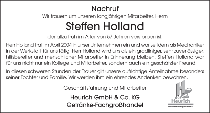  Traueranzeige für Steffen Holland vom 25.06.2020 aus FZ
