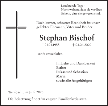Traueranzeige von Stephan Bischof von FZ
