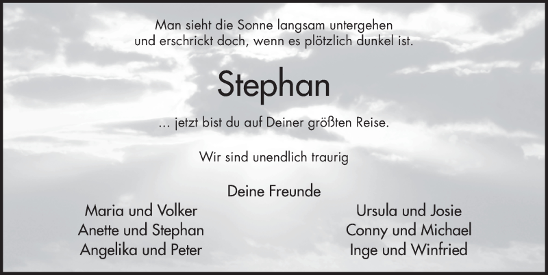  Traueranzeige für Stephan Schneider vom 06.06.2020 aus FZ