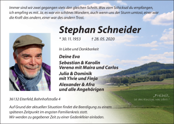 Traueranzeige von Stephan Schneider von FZ