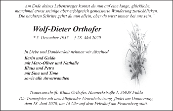 Traueranzeige von Wolf-Dieter Orthofer von FZ