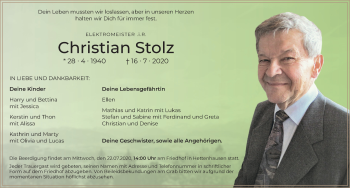 Traueranzeige von Christian Stolz von FZ