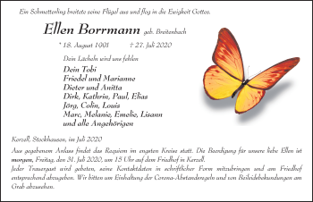 Traueranzeige von Ellen Borrmann von FZ