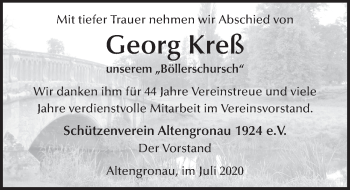 Traueranzeige von Georg Kreß von FZ