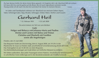 Traueranzeige von Gerhard Heil von FZ