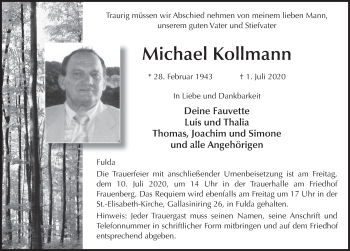 Traueranzeige von Michael Kollmann von FZ